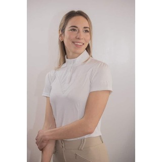 polo-de-concours-las-honey-manches-courtes-blanc