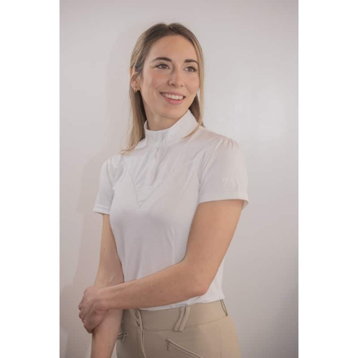 polo-de-concours-las-honey-manches-courtes-blanc